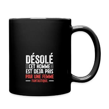 Sorry, dieser Mann ist schon vergeben - Tasse einfarbig - Schwarz - Rechts