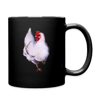 White hen - Full Colour Mug - black - Right