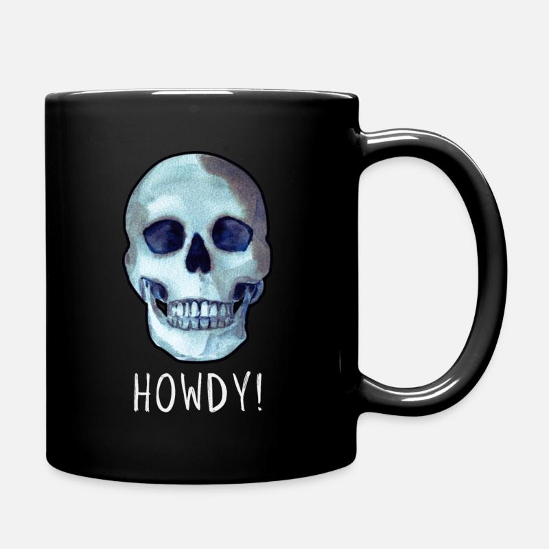 Crâne HOWDY! humour noir drôle - Mug uni - noir