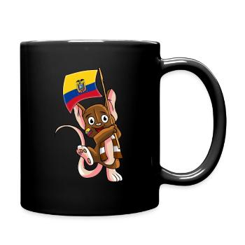Ecuador Fan Maus - Tasse einfarbig - Schwarz - Rechts