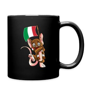 Italien Fan Maus - Tasse einfarbig - Schwarz - Rechts