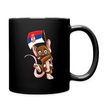 Serbien Fan Maus - Tasse einfarbig - Schwarz - Rechts