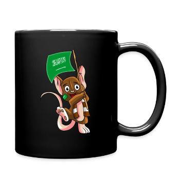 Saudi Arabien Fan Maus - Tasse einfarbig - Schwarz - Rechts
