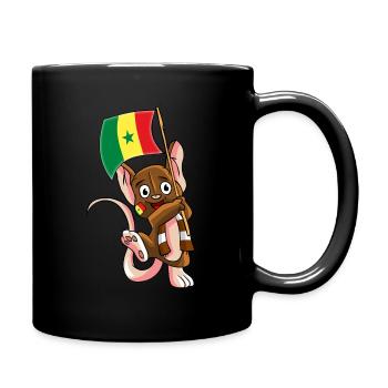 Senegal Fan Maus - Tasse einfarbig - Schwarz - Rechts