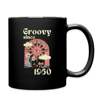 Groovy since 1960 with retro graphics - Full Colour Mug - black - Right