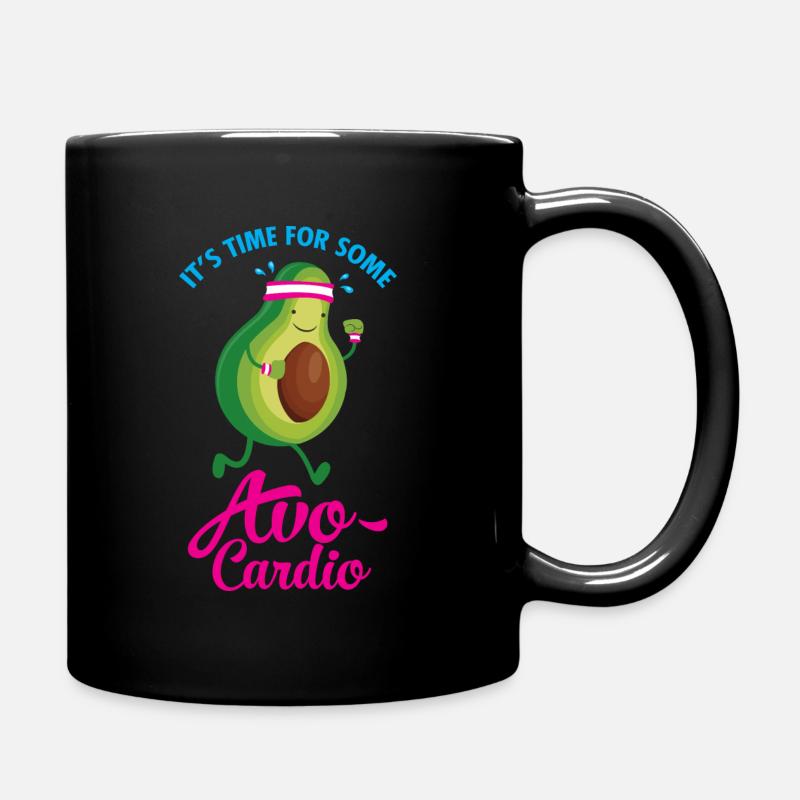 It's Time For Some Avo Cardio - Avocado Läufer - Tasse einfarbig - Schwarz