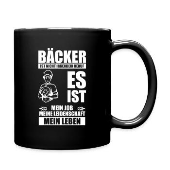 Bäcker Backen Mein Beruf Bäckermeister Geschenk - Tasse einfarbig - Schwarz - Rechts