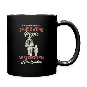 Feuerwehr Papa Wie Ein Normaler Papa Nur Cooler - Tasse einfarbig - Schwarz - Rechts