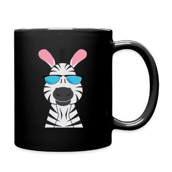 Zebra - Tasse einfarbig - Schwarz - Rechts