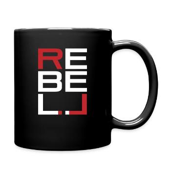 REBELL weiß-rot - Tasse einfarbig - Schwarz - Rechts