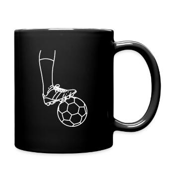 Fußball Fußballspieler Fußballer Torwart Stürmer - Tasse einfarbig - Schwarz - Rechts