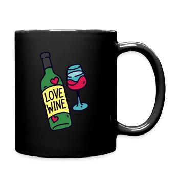 Wein trinken Wein Geschenk Lustiges Wein Shirt - Tasse einfarbig - Schwarz - Rechts