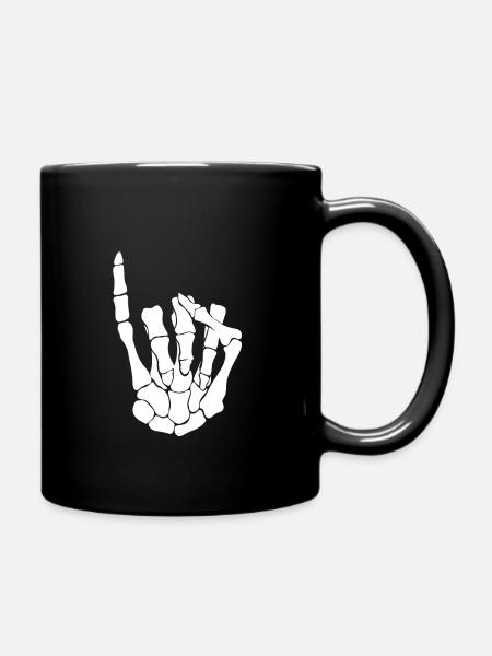 Klenkes Skelett weiß - Tasse einfarbig - Schwarz