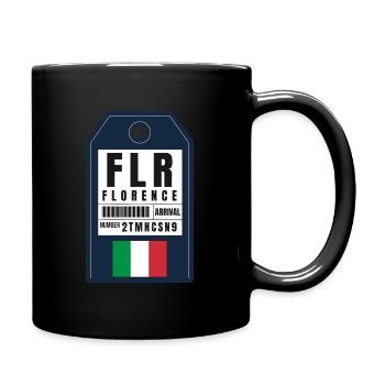 Florence Boarding Pass - Airport Ticket FLR - Full Colour Mug - black - Right