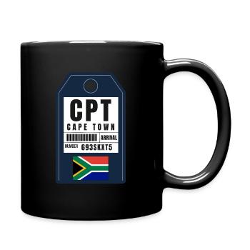 Cape Town Boarding Pass - Airport Ticket CPT - Full Colour Mug - black - Right