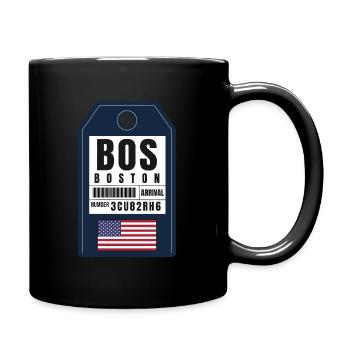 Carte d’embarquement Boston - Billet d’aéroport America BOS - Mug uni - noir - Droite