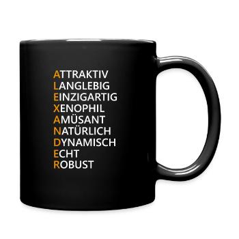 Alexander Name Geschenk - Tasse einfarbig - Schwarz - Rechts