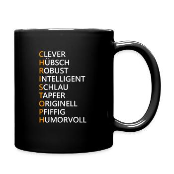 Christoph Name Geschenk - Tasse einfarbig - Schwarz - Rechts