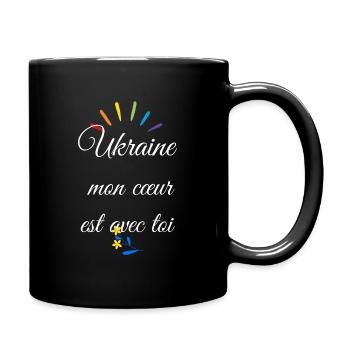 Ukraine mon coeur est avec toi - Mug uni - noir - Droite