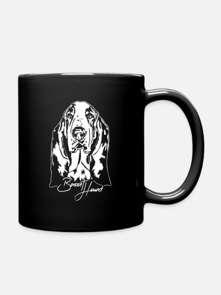 Basset Hound Portrait chiens chien Wilsigns - Mug uni - noir