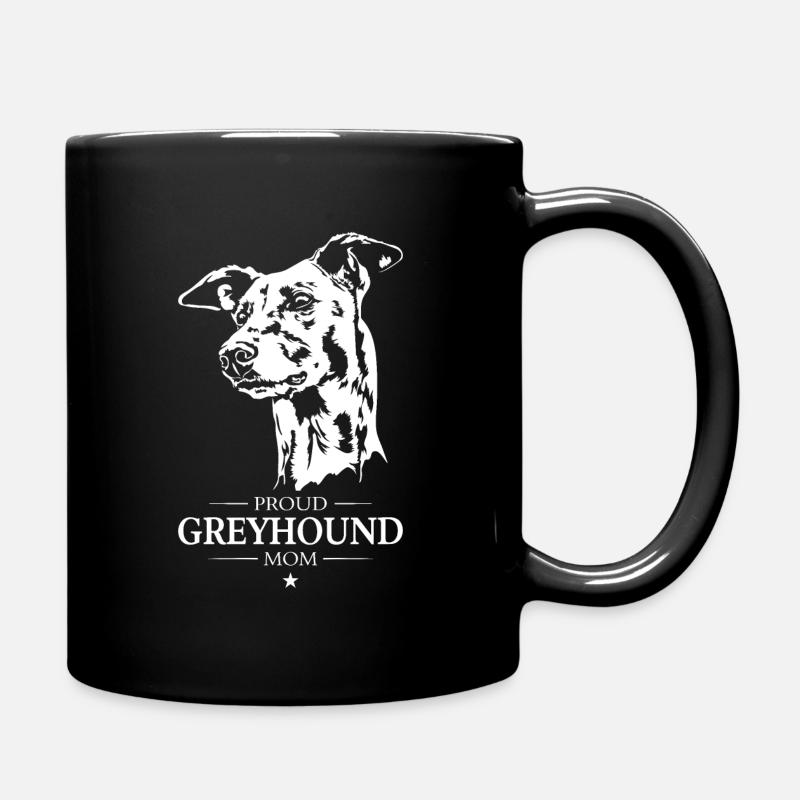 Greyhound Mom Hunde Hund Windhunde Wilsigns - Tasse einfarbig - Schwarz