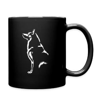 Alaskan Malamute Silhouette Dogs Dog Wilsigns - Full Colour Mug - black - Right