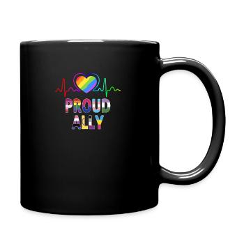 Stolzer Verbündeter des LGBT-Regenbogens - Tasse einfarbig - Schwarz - Rechts