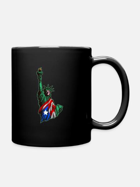 Proud To Be Puerto Rican American - Statue Of - Full Colour Mug - black