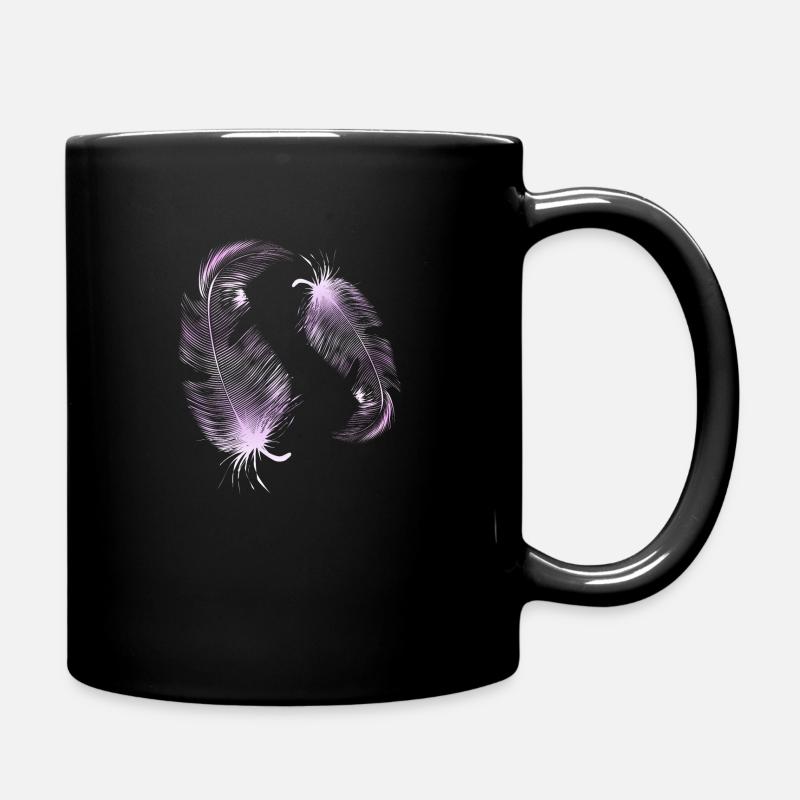2 plumes roses - Mug uni - noir