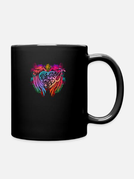 Krankenschwester Engelsflügel - Tasse einfarbig - Schwarz