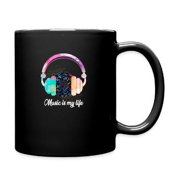 Musik ist mein Leben - Tasse einfarbig - Schwarz - Rechts