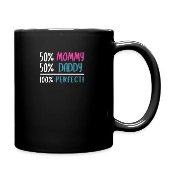 50 Mama 50 Papa 100 Perfekt - Tasse einfarbig - Schwarz - Rechts