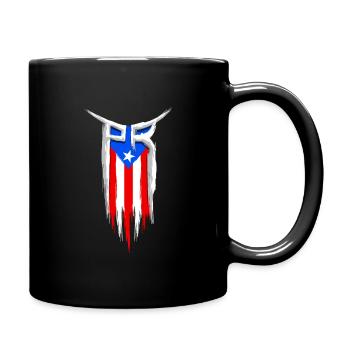 PR Flagge - Puerto Rico Fahne - Boricua - Tasse einfarbig - Schwarz - Rechts