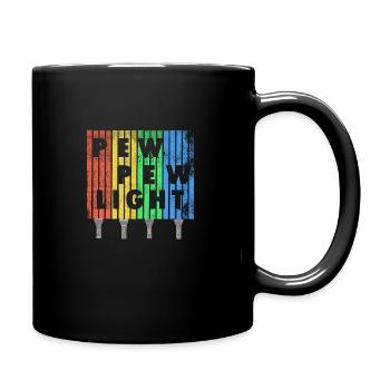 Pew Pew Light + Taschenlampe Vintage Design -Viral - Tasse einfarbig - Schwarz - Rechts