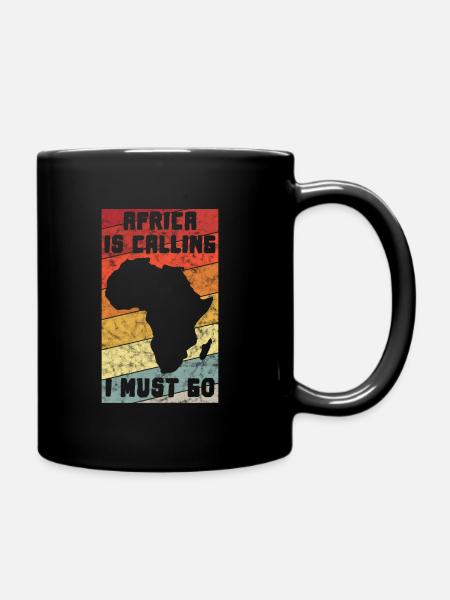 Afrika Safari Africa Geschenk Retro Südafrika Afro - Tasse einfarbig - Schwarz