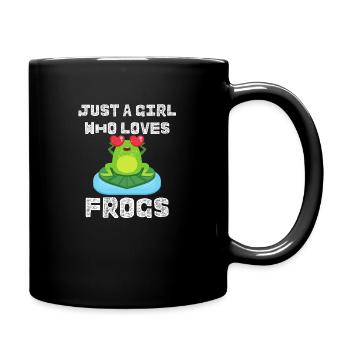 Just A Girl Who Loves Frogs Retro Cute Green Frog - Full Colour Mug - black - Right