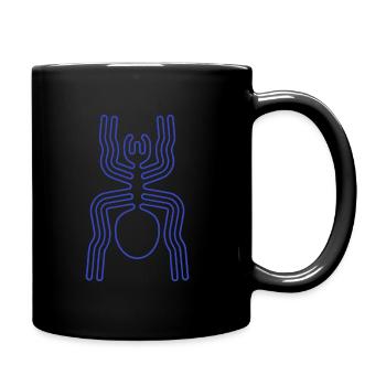 Nazca-Spinne Blau - Tasse einfarbig - Schwarz - Rechts