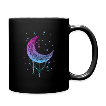 Kawaii Bunte Pastel Goth Moon - Tasse einfarbig - Schwarz - Rechts