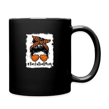 Basketball Mom - Messy Bun - Full Colour Mug - black - Right