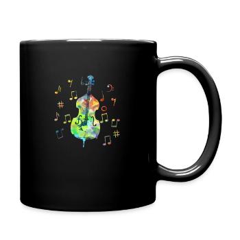 Funny Cello Cellist Orchestra Musicians Colorful - Full Colour Mug - black - Right