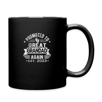 Wieder zum Ur-Opa befördert 2023 Retro Urgroßvater - Tasse einfarbig - Schwarz - Rechts