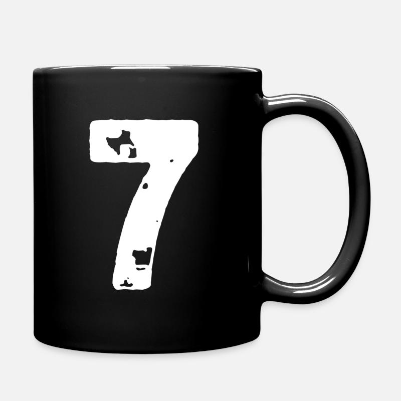 7 Zahl Trikot - Tasse einfarbig - Schwarz