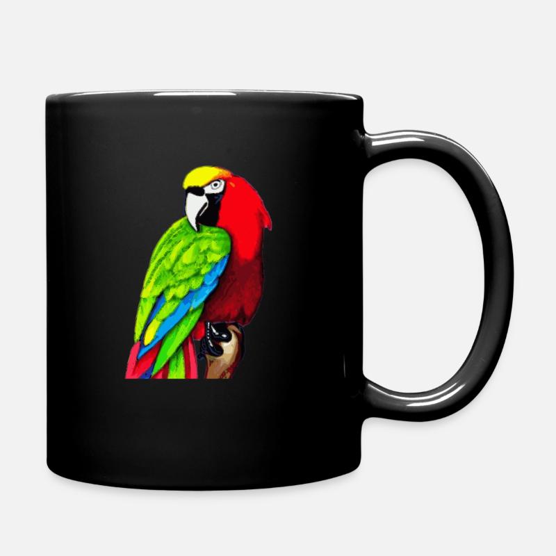 pretty parrot bird - Full Colour Mug - black