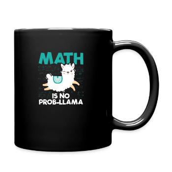 Mathe Lama | Mathematik Lehrer Schule Geschenkidee - Tasse einfarbig - Schwarz - Rechts