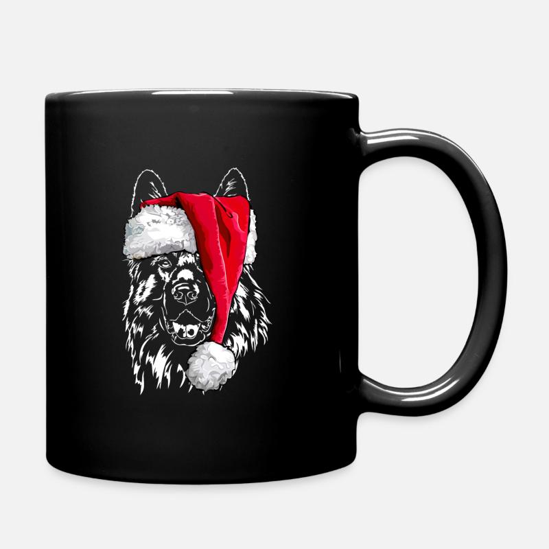 Santa DEUTSCHER SCHÄFERHUND Weihnachten Wilsigns - Tasse einfarbig - Schwarz