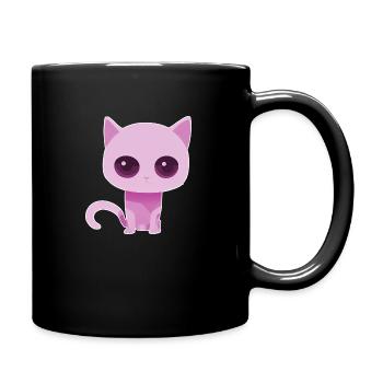 little pink cat - Full Colour Mug - black - Right