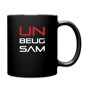UNBEUGSAM weiß-rot - Tasse einfarbig - Schwarz - Rechts