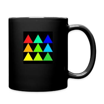 Bunte Dreiecke - Tasse einfarbig - Schwarz - Rechts
