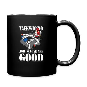 Taekwondo And love Are Good - Tasse einfarbig - Schwarz - Rechts
