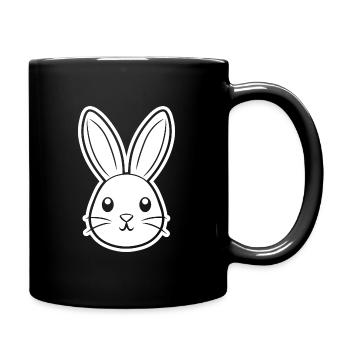 Hase Kaninchen - Tasse einfarbig - Schwarz - Rechts